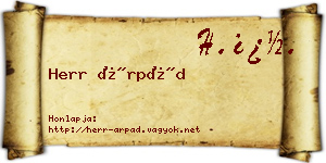 Herr Árpád névjegykártya