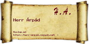 Herr Árpád névjegykártya